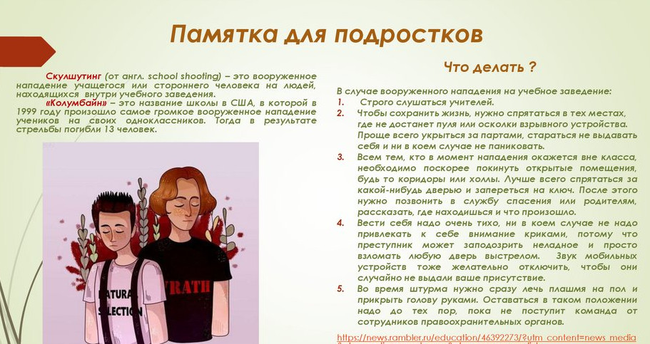 Классный час в 8-9 классах на тему «Скулшутинг и буллинг. Как уберечь себя» Классный час в 8-9 классах на тему «Скулшутинг и буллинг. Как уберечь себя»