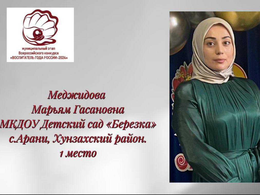 Участие в конкурсе «Воспитатель года 2024»