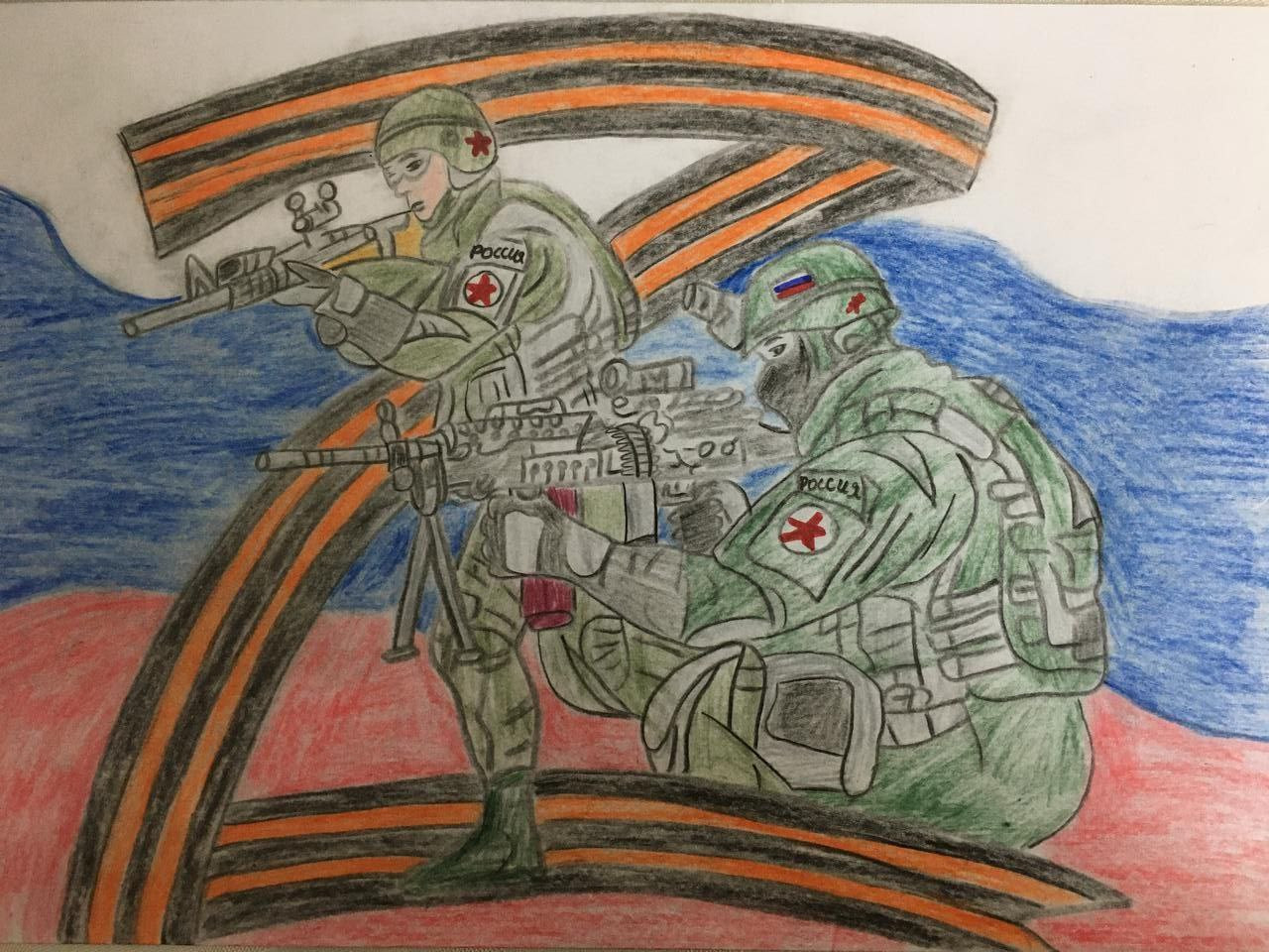 Юные художники творческого объединения по изобразительному искусству "Этюд" (рук. Кагакова Х.Д.) приняли участие в Республиканском творческом конкурсе "Сильные духом!", приуроченного к Году защитника