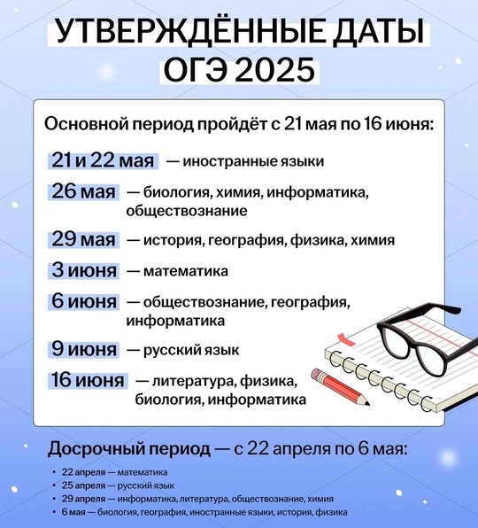 расписание ОГЭ