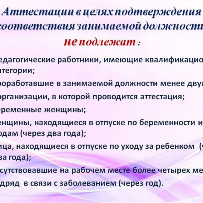 Основание для аттестации на соответствие занимаемой должности. Определение соответствия работника вакантной или занимаемой должности. Аттестация педагогов на соответствие занимаемой должности. Сроки ознакомления работника с результатами аттестации. Уволить с занимаемой должности.