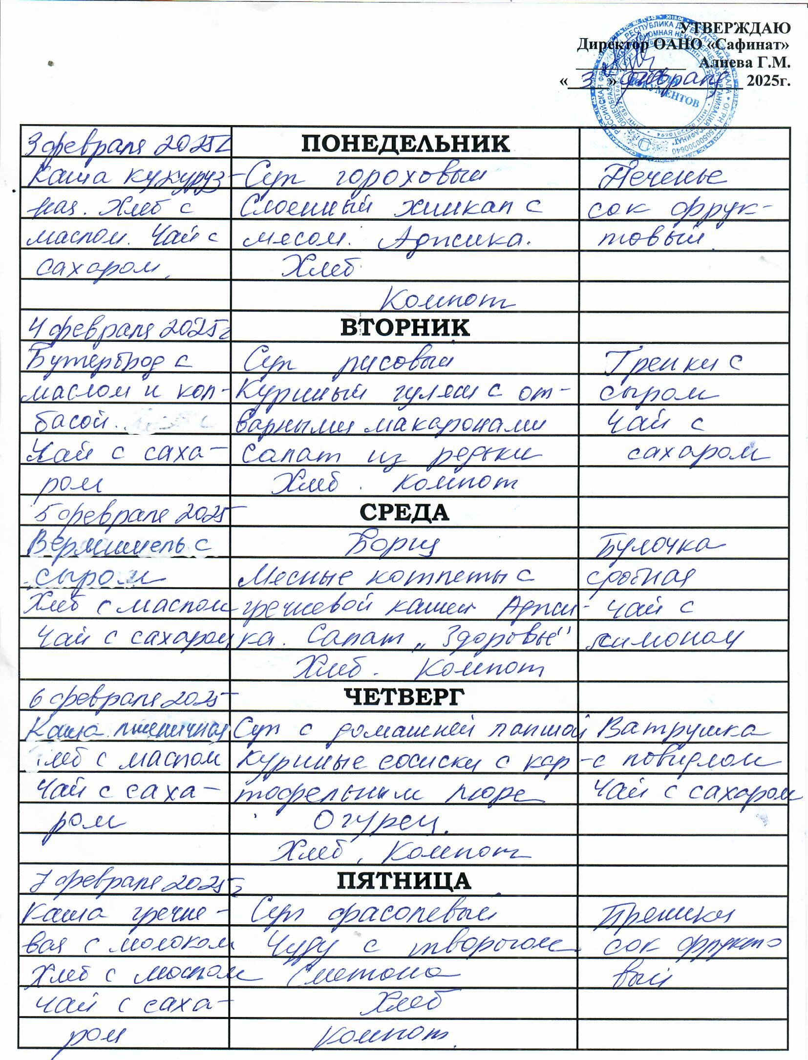 Меню 3.02 - 7.02