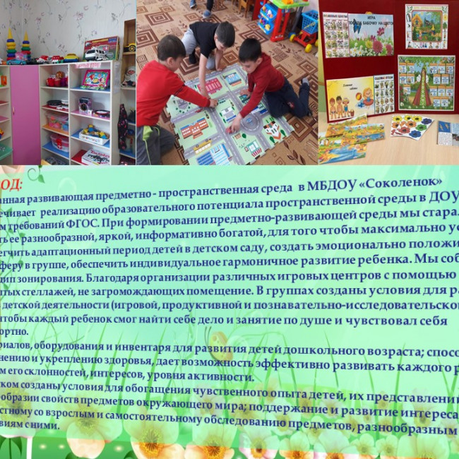 Развивающая предметно-пространственная среда