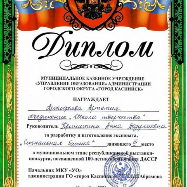 Дипломы III степени