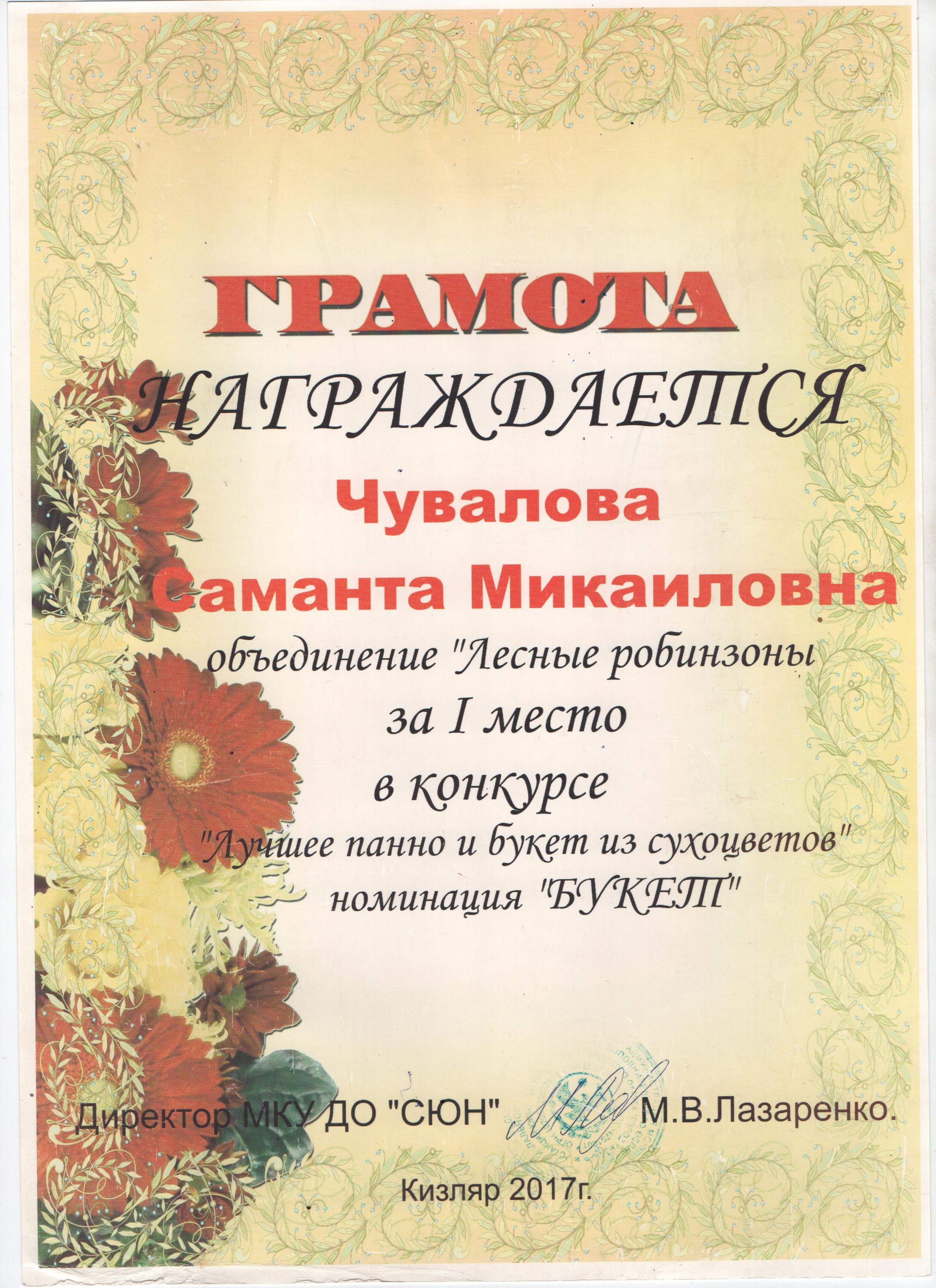 Анкета участника- конкурсанта