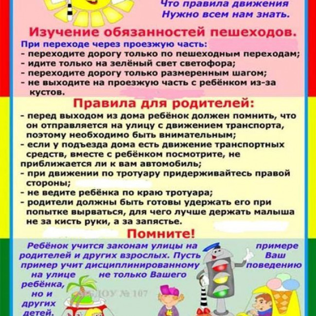 "Правила дорожного движения для родителей"
