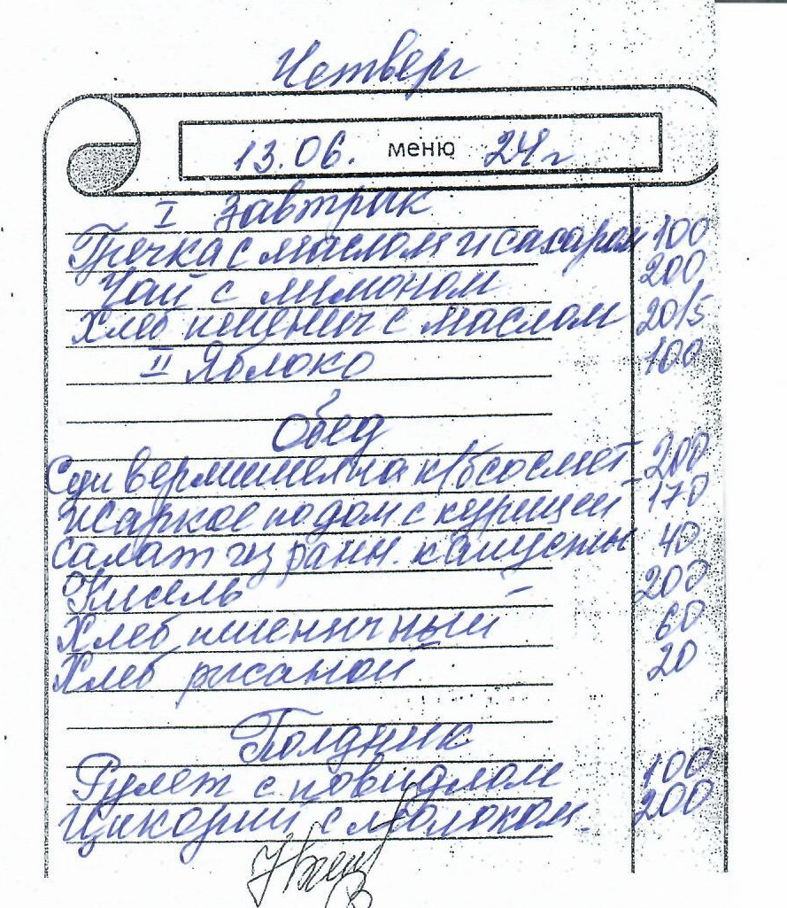 меню на 13.06.2024