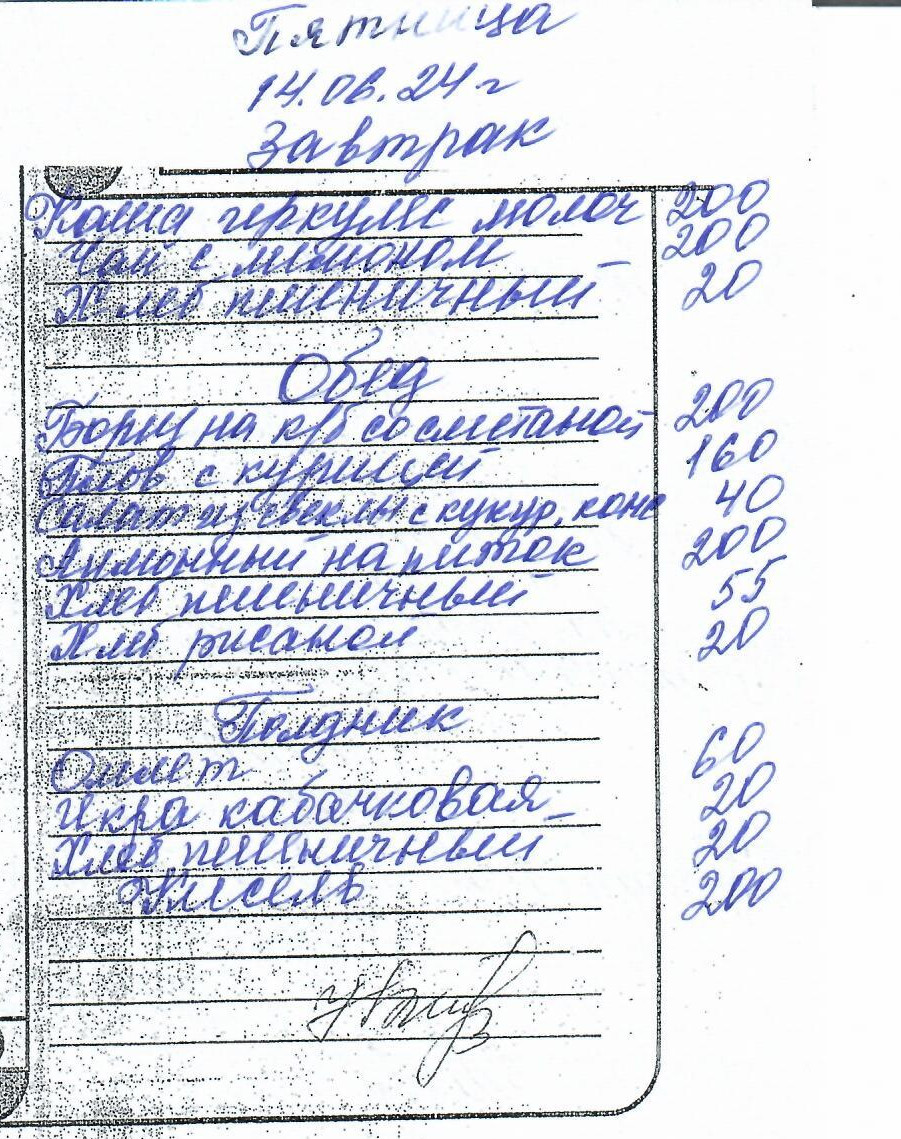 меню на 14.06.2024