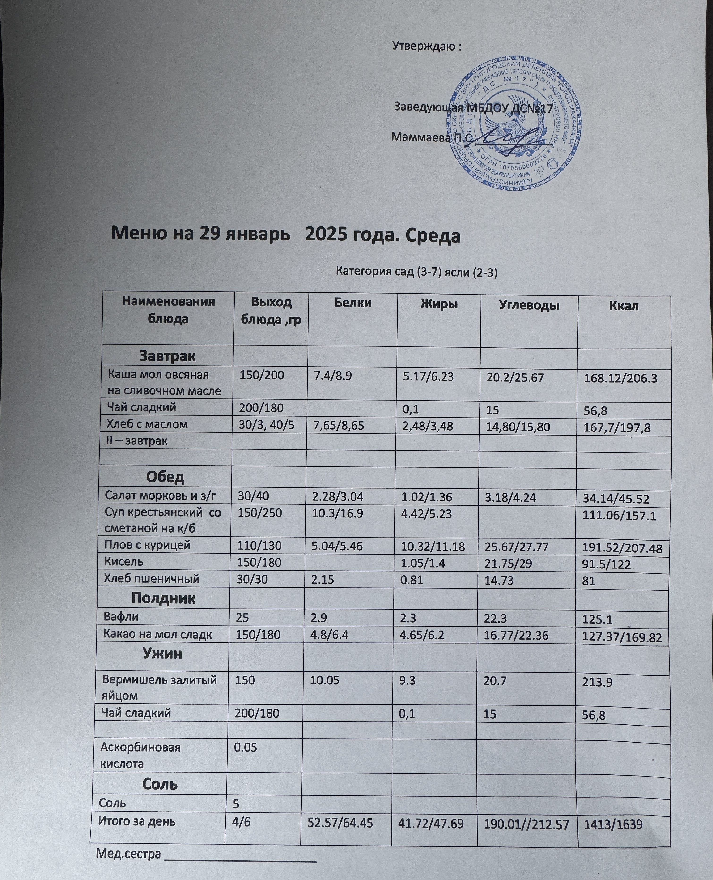 меню