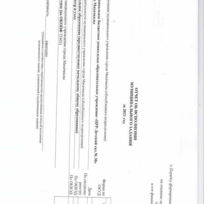 Отчет об исполнении муниципального задания за 2021 год