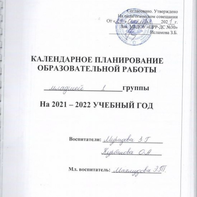 Рабочие программы и планы воспитателей