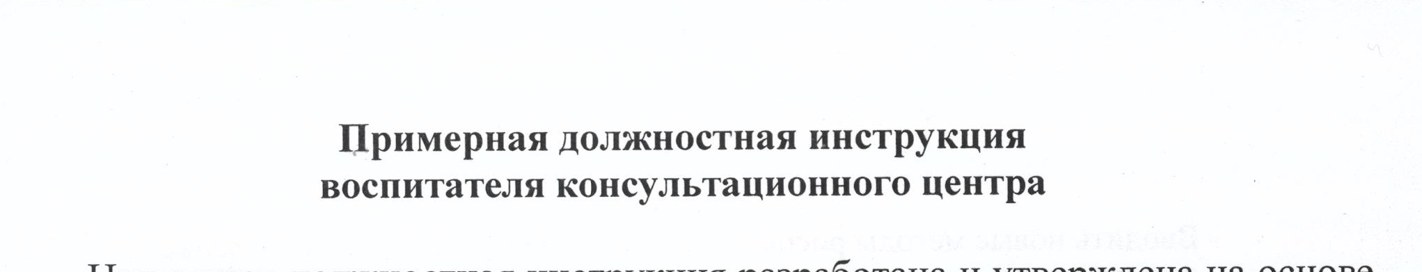 Должностные инструкции
