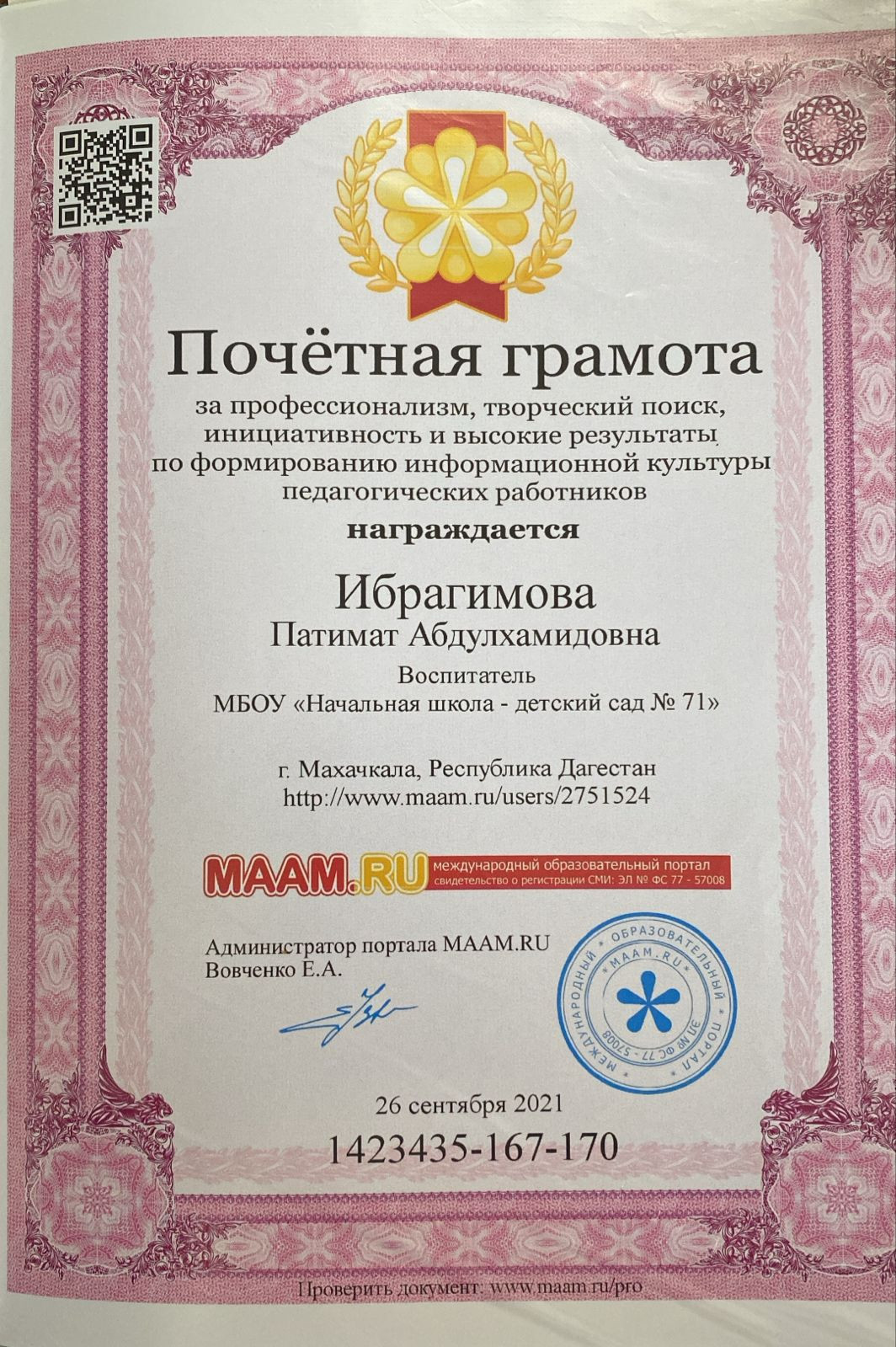 МОИ  ПРОФЕССИОНАЛЬНЫЕ   ДОСТИЖЕНИЯ