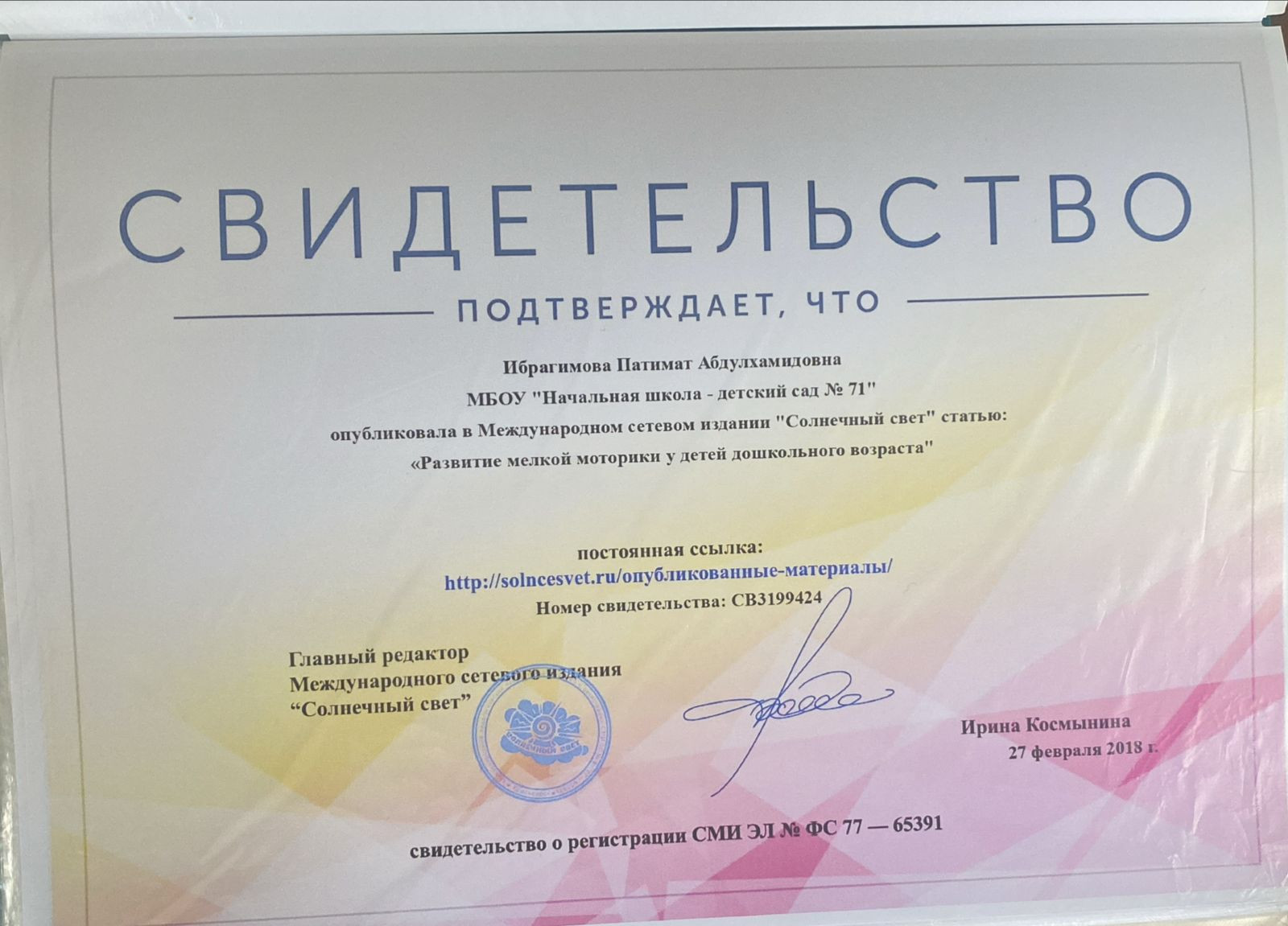 МОИ  ПРОФЕССИОНАЛЬНЫЕ   ДОСТИЖЕНИЯ