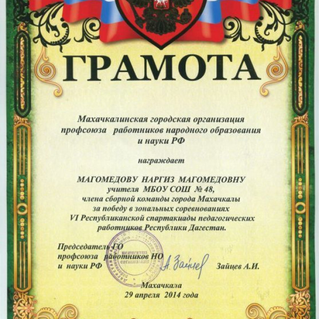 Магомедова Наргиз Магомедовна